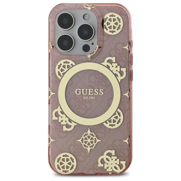 Guess GUHMP16XH4PYEEP iPhone 16 Pro Max  6.9&quot; różowy/pink hardcase IML Peony On 4G Background MagSafe