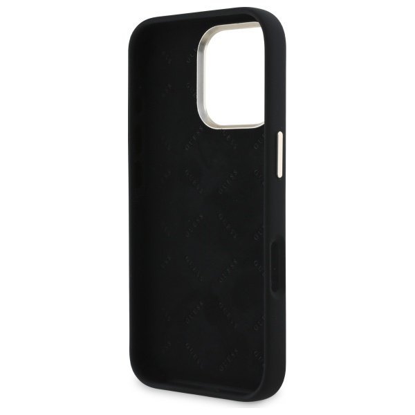 Guess GUHCP16LSMBSLK iPhone 16 Pro 6.3"  czarny/black hardcase Silicone Script Metal Logo & Frame