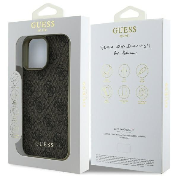 Guess GUHCP16XGF4GBR iPhone 16 Pro Max   6.9&quot; brązowy/brown hardcase 4G Charms Collection