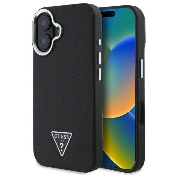 Guess GUHMP16MPGTSPSK iPhone 16 Plus     6.7&quot; czarny/black hardcase Grained Triangle MagSafe