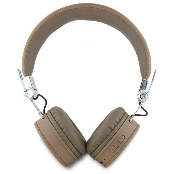 Guess słuchawki nauszne Bluetooth ENC    GUBH70PGTSPSW brązowy/brown Grained Classic Round Shape