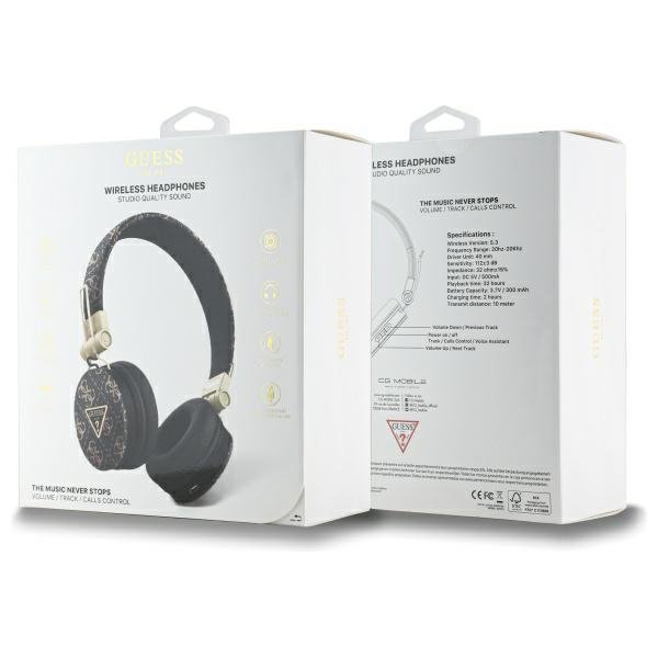 Guess słuchawki nauszne Bluetooth ENC    GUBH70E4PTMK czarny/black 4G Triangle Round Shape