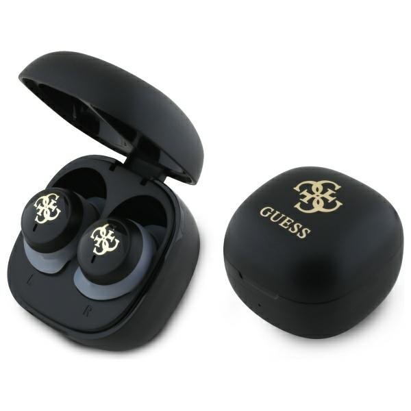 Guess słuchawki Bluetooth GUTWSJ144ESK   TWS + stacja dokująca czarny/black Iridescent 4G Printed Logo