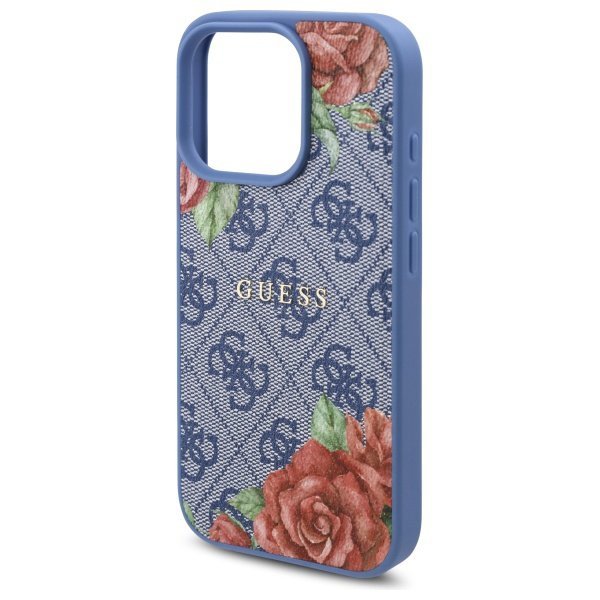 Guess GUHMP16XP4ROPEMCB iPhone 16 Pro    Max 6.9&quot; niebieski/blue hardcase 4G Flowers Print MagSafe