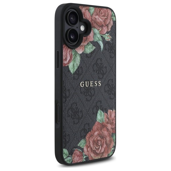 Guess GUHMP16SP4ROPEMCK iPhone 16 6.1&quot;   czarny/black hardcase 4G Flowers Print MagSafe
