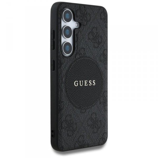 Etui Guess 4G Round Patch Classic Logo   MagSafe do Samsung Galaxy S25 czarny