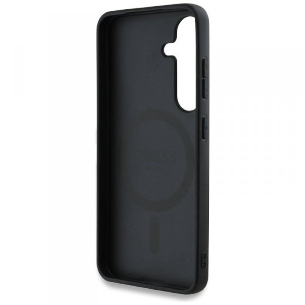 Etui Guess 4G Round Patch Classic Logo   MagSafe do Samsung Galaxy S25 czarny