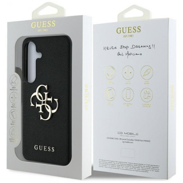 Etui Guess Grained Big 4G Logo Small     Classic Logo do Samsung Galaxy S25+ czarny
