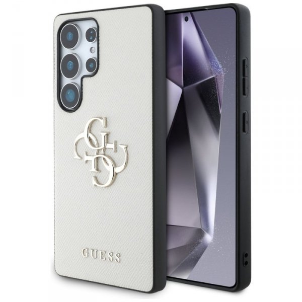 Etui Guess Grained Big 4G Logo Small     Classic Logo do Samsung Galaxy S25 Ultra beżowy