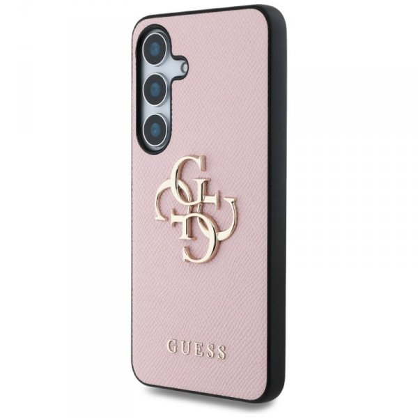 Etui Guess Grained Big 4G Logo Small     Classic Logo do Samsung Galaxy S25 różowy