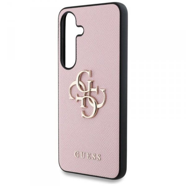 Etui Guess Grained Big 4G Logo Small Classic Logo do Samsung Galaxy S25+ różowy