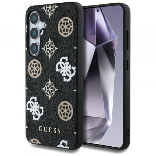 Etui Guess 4G Printed Colored Peony      Pattern MagSafe do Samsung Galaxy S25 czarny