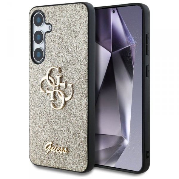 Etui Guess Fixed Glitter Big 4G Metal    Logo do Samsung Galaxy S25 złoty