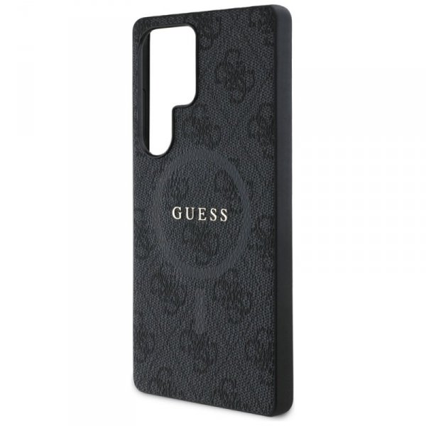 Etui Guess Leather 4G Colored Ring       Classic Logo MagSafe Samsung Galaxy S25 Ultra czarny