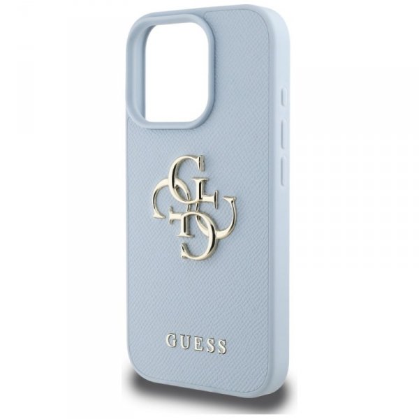 Etui Guess Grained Big 4G Logo Small     Classic Logo do iPhone 16 Pro Max niebieski