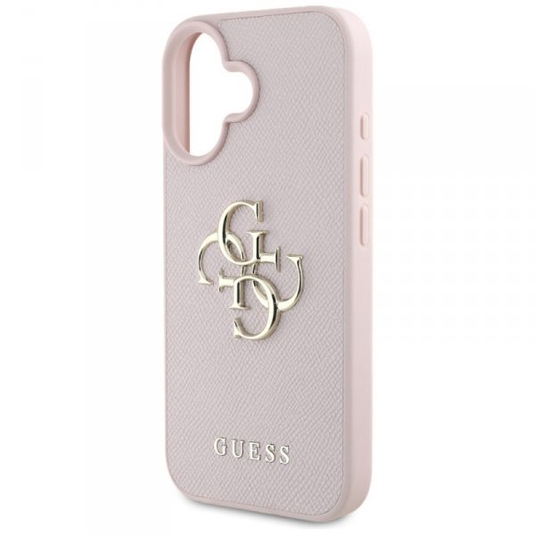 Etui Guess Grained Big 4G Logo Small     Classic Logo do iPhone 16 różowy