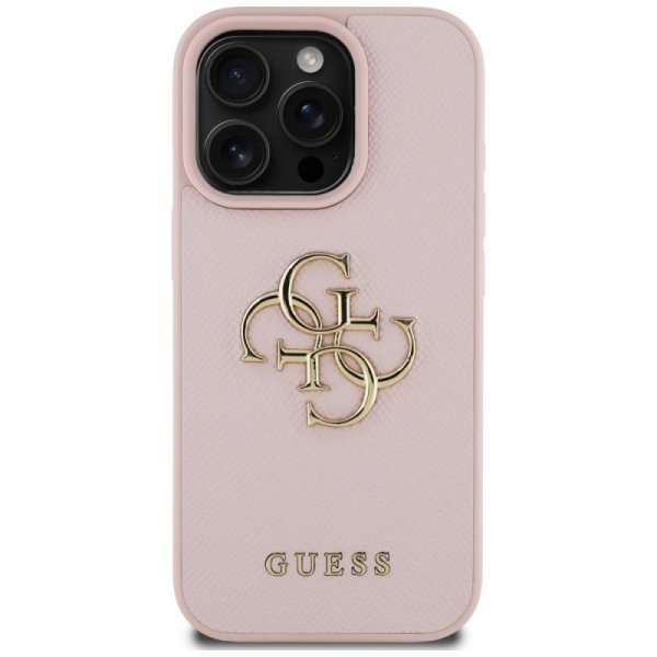 Etui Guess Grained Big 4G Logo Small     Classic Logo do iPhone 16 Pro Max różowy