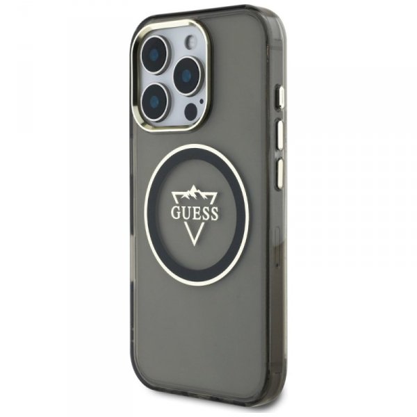Etui Guess IML Metal Mountain Logo       MagSafe do iPhone 16 Pro czarny
