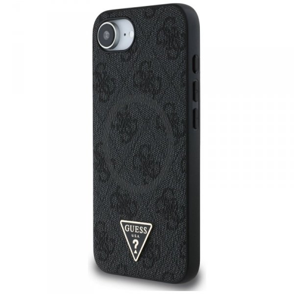 Etui Guess 4G Ring Triangle Logo MagSafe do iPhone 16e czarny
