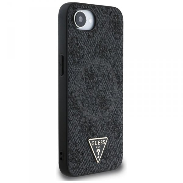Etui Guess 4G Ring Triangle Logo MagSafe do iPhone 16e czarny