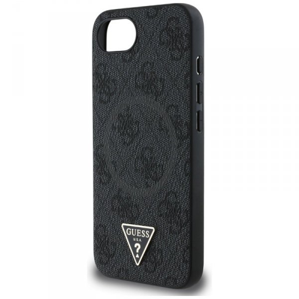 Etui Guess 4G Ring Triangle Logo MagSafe do iPhone 16e czarny