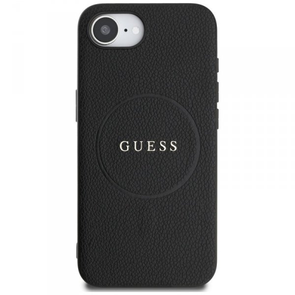 Etui Guess Grained Ring MagSafe do       iPhone 16e czarny