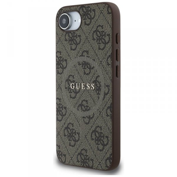 Etui Guess 4G Ring Classic Logo MagSafe  do iPhone 16e brązowy