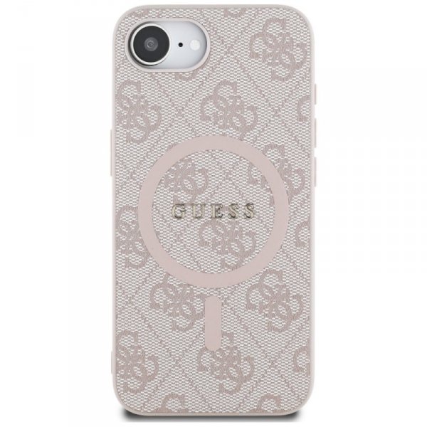 Etui Guess 4G Ring Classic Logo MagSafe  do iPhone 16e różowy