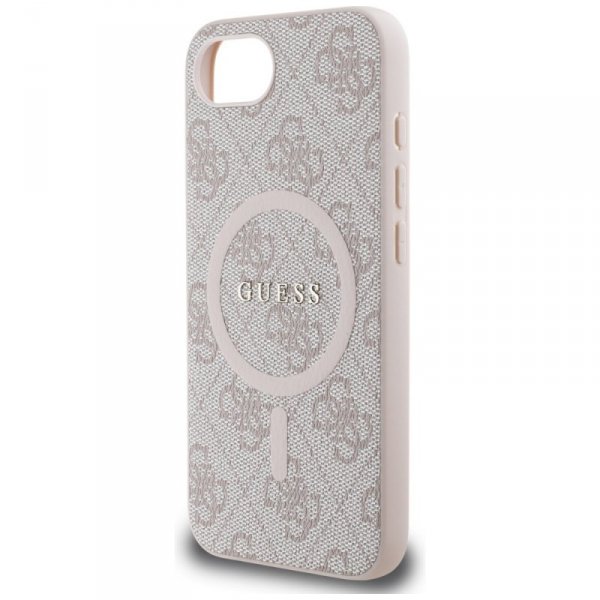 Etui Guess 4G Ring Classic Logo MagSafe  do iPhone 16e różowy