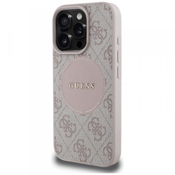 Etui Guess 4G Circle Classic Logo        MagSafe do iPhone 16 Pro różowy