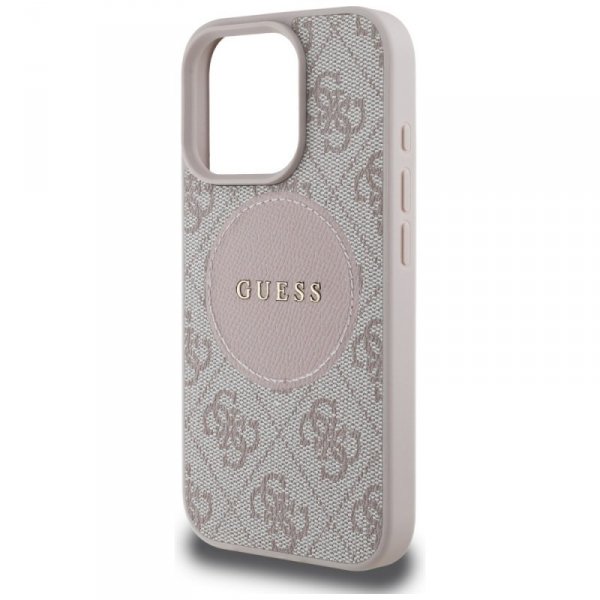 Etui Guess 4G Circle Classic Logo        MagSafe do iPhone 16 Pro Max różowy
