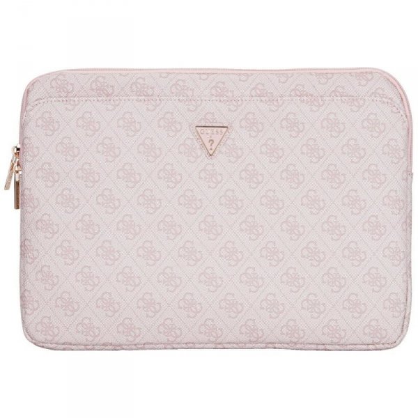 Torba Guess Sleeve 14&quot; 4G Zipper Pocket  Triangle Logo różowy
