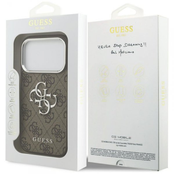 Etui Guess 4G Big 4G Classic Logo do     iPhone 17 Pro brązowy srebrny