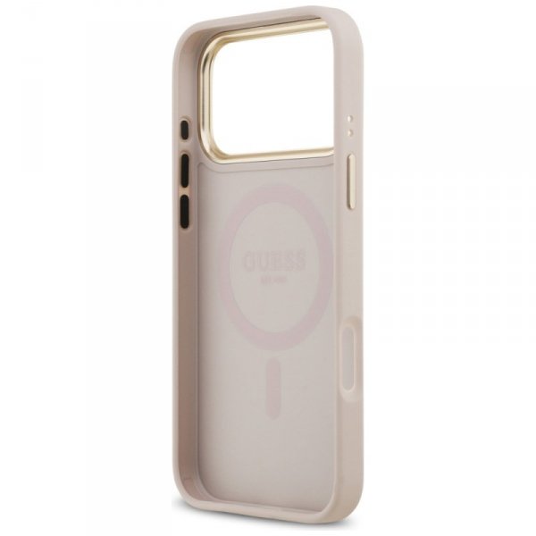 Etui Guess Peony Hot Stamp MagSafe do    iPhone 17 Pro Max różowy