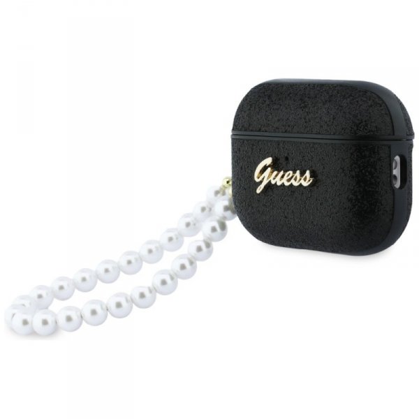 Etui Guess Glitter Pearl Strap do        AirPods Pro 3 czarny