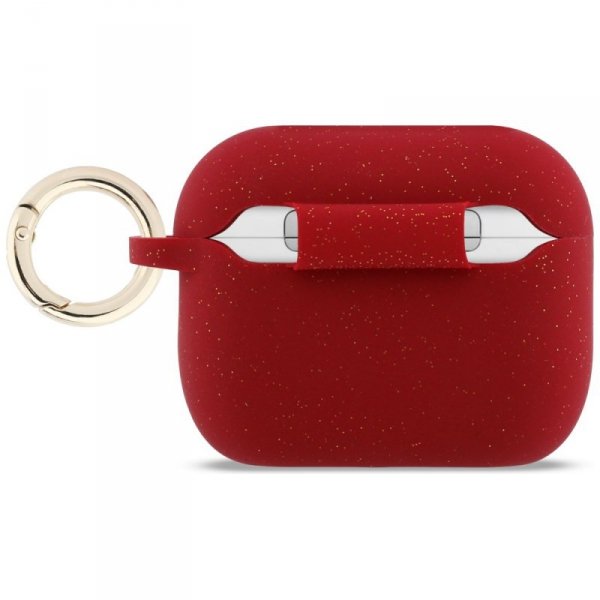 Etui Guess Silicone Glitter Ring do      AirPods Pro 3 fuksja