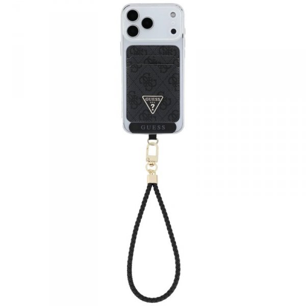 Zestaw portfel + hand strap Guess        triangle MagSafe czarny