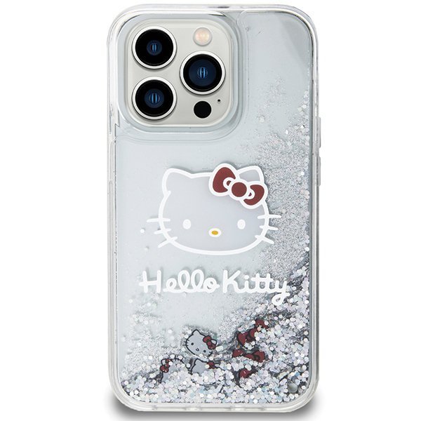 Hello Kitty HKHCP13LLIKHET iPhone 13 Pro / 13 6.1&quot; srebrny/silver hardcase Liquid Glitter Charms Kitty Head