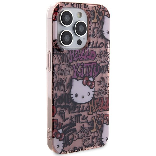 Hello Kitty HKHCP14XHDGPTP iPhone 14 Pro Max 6.7&quot; różowy/pink hardcase IML Tags Graffiti