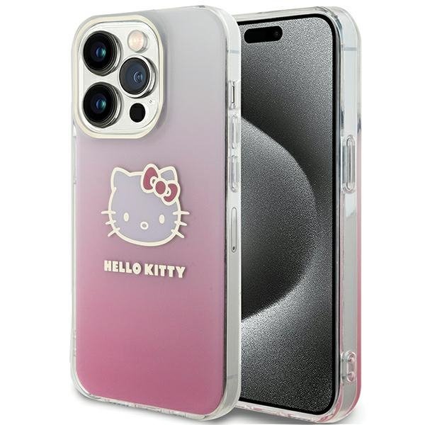 Hello Kitty HKHCP15XHDGKEP iPhone 15 Pro Max 6.7&quot; różowy/pink hardcase IML Gradient Electrop Kitty Head