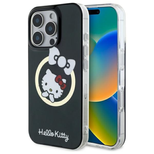 Hello Kitty HKHMP16LHFLBK iPhone 16 Pro6,3&quot; czarny/black hardcase IML Fun bow Magsafe