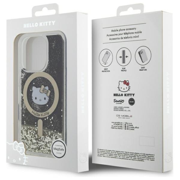 Hello Kitty HKHMP16XLGDIK iPhone 16 Pro  Max 6.9&quot; czarny złoty/black gold hardcase Liquid Glitter Fever MagSafe