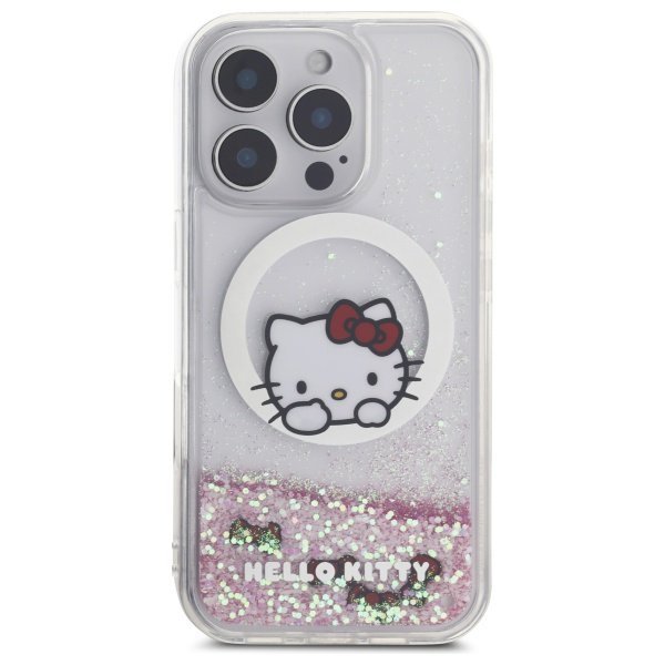Hello Kitty HKHMP16XLSWKH iPhone 16 Pro  Max 6.9&quot; biały/white hardcase Liquid Glitter Sweet Kitty Bows MagSafe