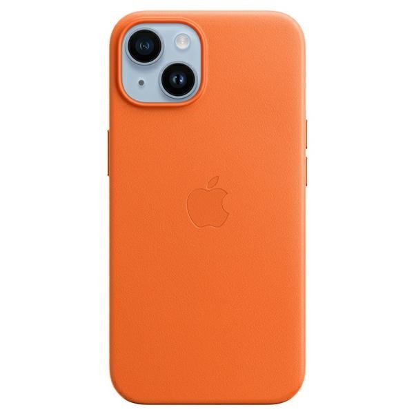 Etui Apple MPP83ZM/A iPhone 14 / 15 / 136.1&quot; pomarańczowy/orange Leather Case MagSafe