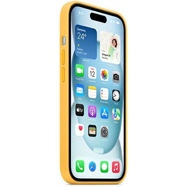 Etui Apple MWNA3ZM/A iPhone 15 / 14 / 136.1&quot; MagSafe promienny żółty/sunshine Silicone Case