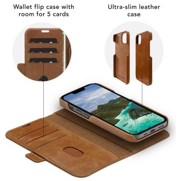 Etui dbramante 1928 Lynge 2w1 Wallet do  iPhone 14 Pro brązowy/brown