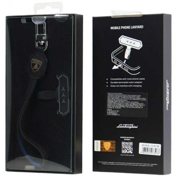 Uniwersalna smycz Lamborghini D1 Leather Handstrap niebieski