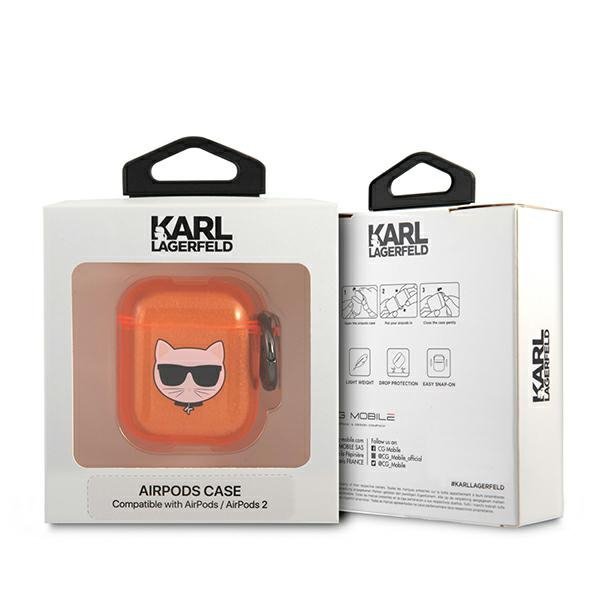 Karl Lagerfeld KLA2UCHFO AirPods 1/2 cover pomarańczowy/orange Choupette