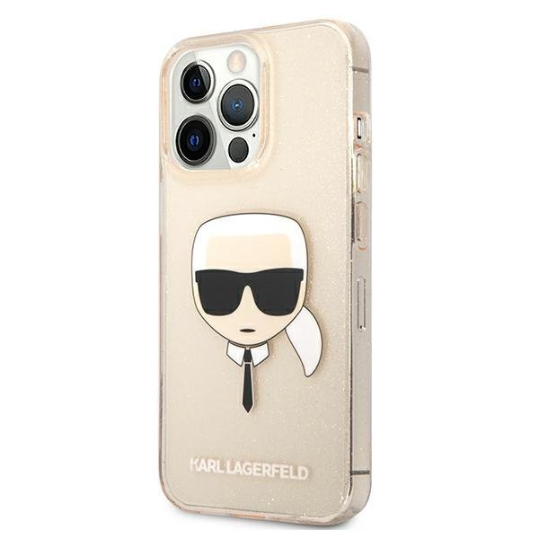 Karl Lagerfeld KLHCP13LKHTUGLGO iPhone 13 Pro / 13 6,1&quot; złoty/gold hardcase Glitter Karl`s Head