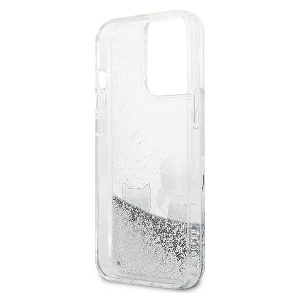 Karl Lagerfeld KLHCP13XGKCS 13 Pro Max6,7&quot; srebrny/silver hardcase Liquid Glitter Karl&Choupette